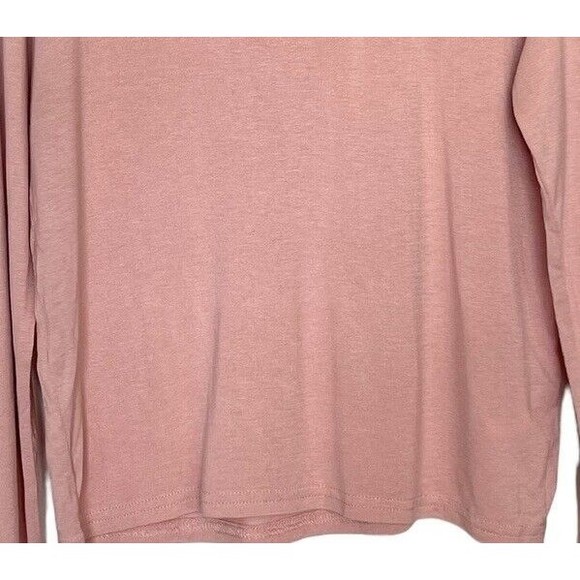 Divided H&M Womens Turtleneck Blouse Top Size Medium Pink Long Sleeve Stretch - Picture 6 of 11